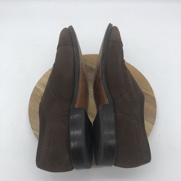 Allen Edmonds Sanford Derby Mens 9.5D Brown Leather Cap Toe Dress Shoes Casual main image 4